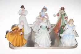 Collection of six Royal Doulton ladies including Lady Jane Grey.