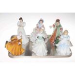Collection of six Royal Doulton ladies including Lady Jane Grey.