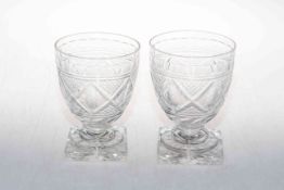 Pair of 19th Century glass goblets.