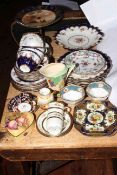 Mixed china including Spode teaware, Noritake tazza, Royal Crown Derby coffee can, etc.