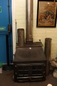 Hunter two door wood burning stove.