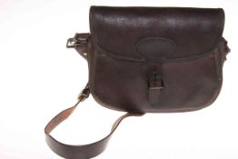 Vintage pigskin cartridge bag by Rymer, York.