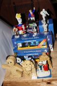 Four Wade Michelin Man figures, three Royal Doulton Esso, John Bull and Michelin figures,