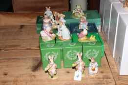 Royal Doulton Beswick Beatrix Potter figures including Jeremy Fisher and Jemima with Duckling,