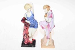 Two Royal Doulton Archives figures, Lido Lady and The Swimmer, both boxed.