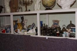 Assorted china, metalware, The Great Musicians magazines with records, two Ringtons tea caddies,