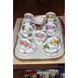 Paragon twenty piece 'Six World Famous Roses' tea service.