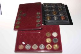 Album of coins including: Scotland 1808 copper proof pattern crown,