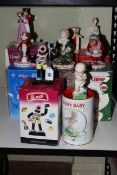 Collection of boxed advertising Royal Doulton and Coalport boxed figurines including Bassetts,