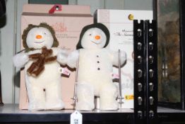 Raymond Briggs The Snowman Steiff Toys including Dancing with Teddy and The Snowman Skiing,