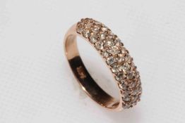 14k gold multi-stone diamond ring, size N.