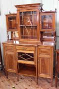 Edwardian mahogany and line inlaid parlour cabinet,