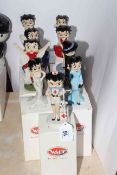 Wade Betty Boop, nine limited edition figures, with boxes.