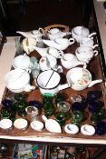 Collection of Victorian glass eye baths, shaving mugs, feeding cups, glass bottles, etc.