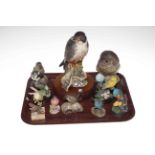 Royal Doulton limited edition Peregrine Falcon, Poole Owl, and eight bird sculptures (10).