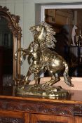 Large brass Marley horse, 59cm high.