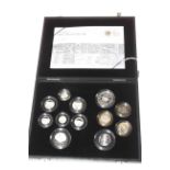 Royal Mint 2009 UK SILVER PROOF COIN SET, cased with Certificate of Authenticity, No.