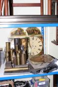 Four Grandfather clock faces and weights.