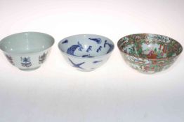 Three Chinese porcelain bowls.