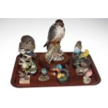 Royal Doulton Peregrine Falcon, Poole Pottery, Country Artists and other bird ornaments.