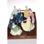 Collection of seven Royal Doulton figurines The Last Waltz, First Dance, Tina, Miss Kay, Ninette,