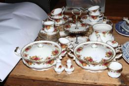 Collection of Royal Albert Old Country Roses including tureens, approximately fifty pieces.