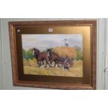 DM & EM Alderson, Haymaking, watercolour, signed and dated 1975 lower right, 37cm by 54cm,