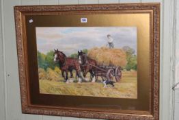 DM & EM Alderson, Haymaking, watercolour, signed and dated 1975 lower right, 37cm by 54cm,