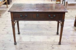Early 19th Century mahogany single drawer side table on square tapering legs to block feet,