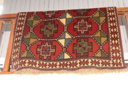 Hand made Iranian Khorasan wool rug 1.96 by 1.21.