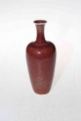 Chinese red glazed vase, six character mark, 20cm.