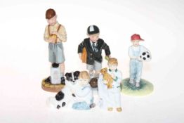 Five Royal Doulton figurines including HN4102, HN3768, HN5023 limited edition, HN3761 and HN3935.