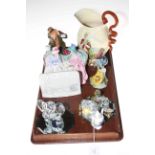 Crown Devon 'I Love a Lassie' musical jug, two Royal Doulton figures Afternoon Tea and Owd William,