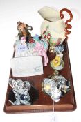 Crown Devon 'I Love a Lassie' musical jug, two Royal Doulton figures Afternoon Tea and Owd William,