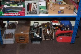 Collection of spanners, sockets, chisels, pliers, etc.