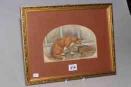 DM Alderson, Sandy & Toby, double sided watercolour, signed and dated 1919 both sides,