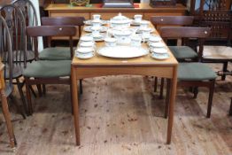 1960's/70's teak six piece dining suite comprising Long John sideboard 75cm high by 211cm wide by