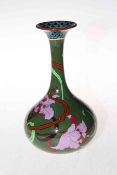 Foley Wilemans 'Intarsio' bottle neck vase decorated with floral design, 22cm high.