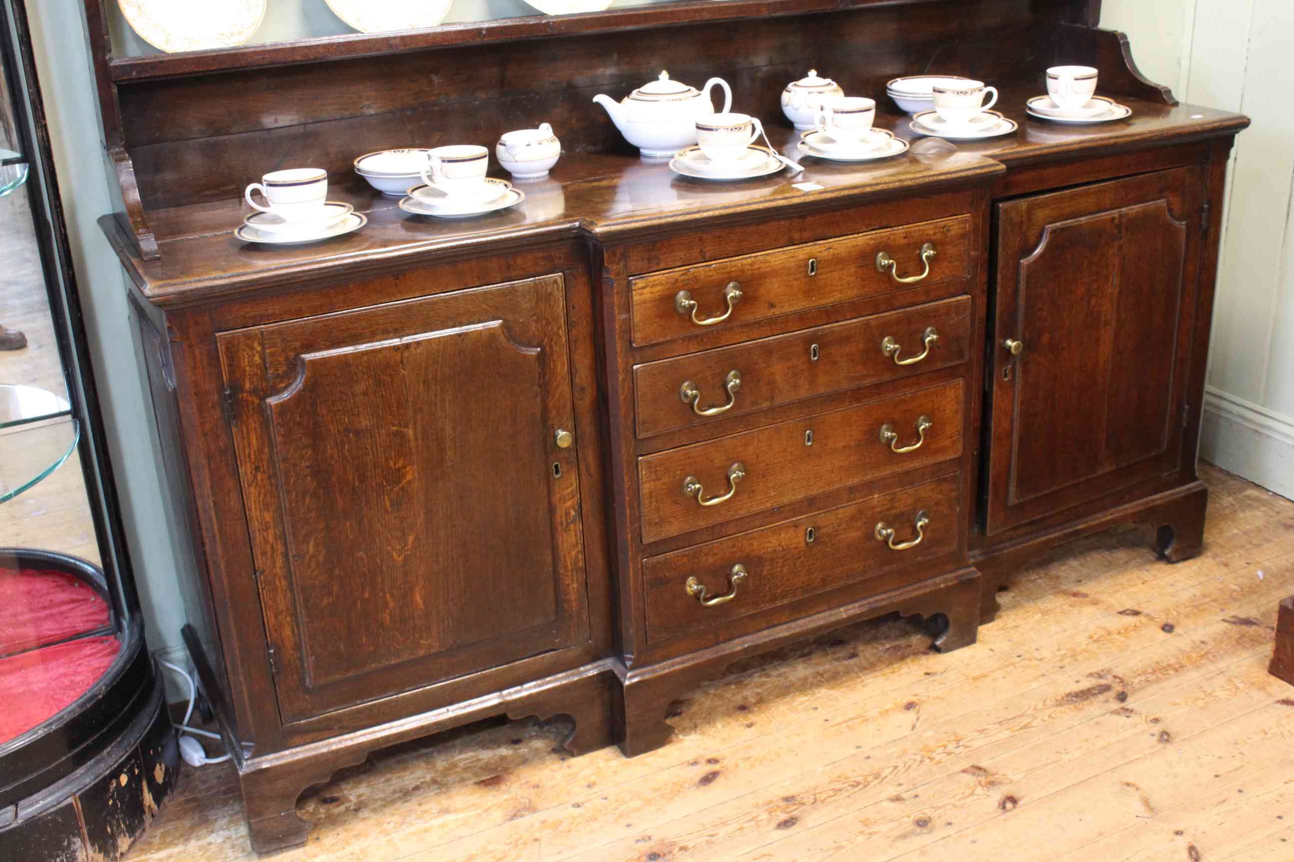 George III oak dresser and rack, - Image 2 of 3