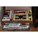 Collection of boxed model vehicles including Eddie Stobbart, Corgi, Lledo, etc.