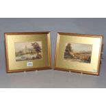 Austin Smith, pair landscape watercolours, both signed lower left and one dated 1916, 10.5cm by 15.