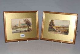 Austin Smith, pair landscape watercolours, both signed lower left and one dated 1916, 10.5cm by 15.