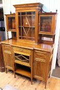 Edwardian mahogany and line inlaid parlour cabinet,