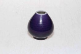 Small Chinese purple glazed vase with six character mark, 6cm.
