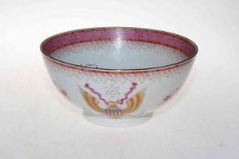 Chinese armorial bowl, 25.5cm diameter.