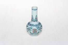 Small Chinese bottle vase with stylised decoration, six character mark, 11.5cm.