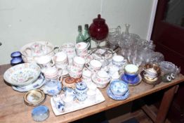 Collection of porcelain and cut glass including Oriental, Copeland Spode, Grafton,