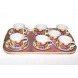 Wedgwood Psychedelic pattern part tea service, fifteen pieces.
