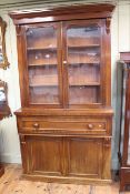 Victorian mahogany secretaire bookcase, 219cm by 119cm by 43cm.