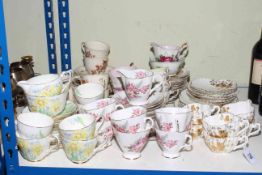 Collection of decorative teawares including Royal Doulton Wilton, Royal Crown, Windsor, etc.